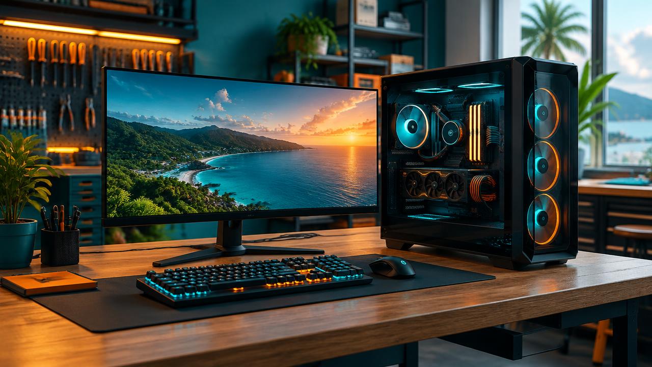 High-performance custom gaming computer with specialist components.