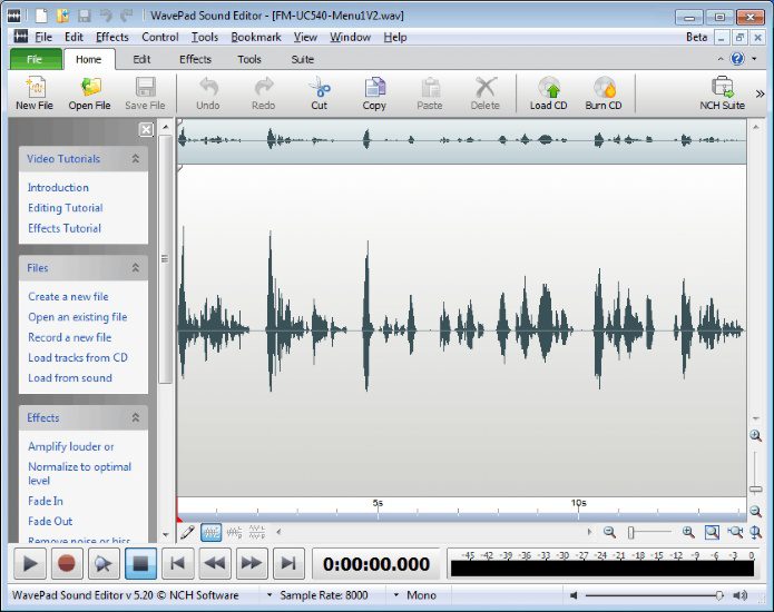 wavepad audio editor