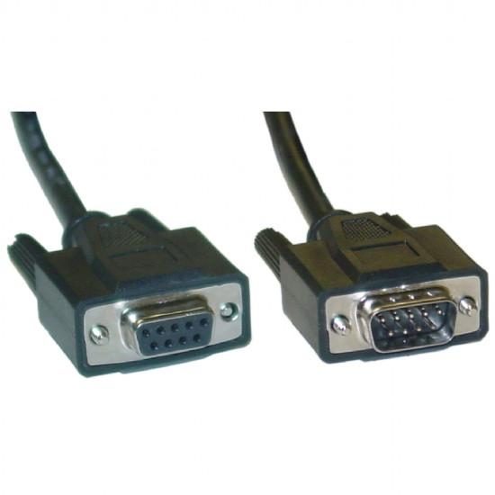 5ft Black DB9 Serial Cable (Male/Female Plug)