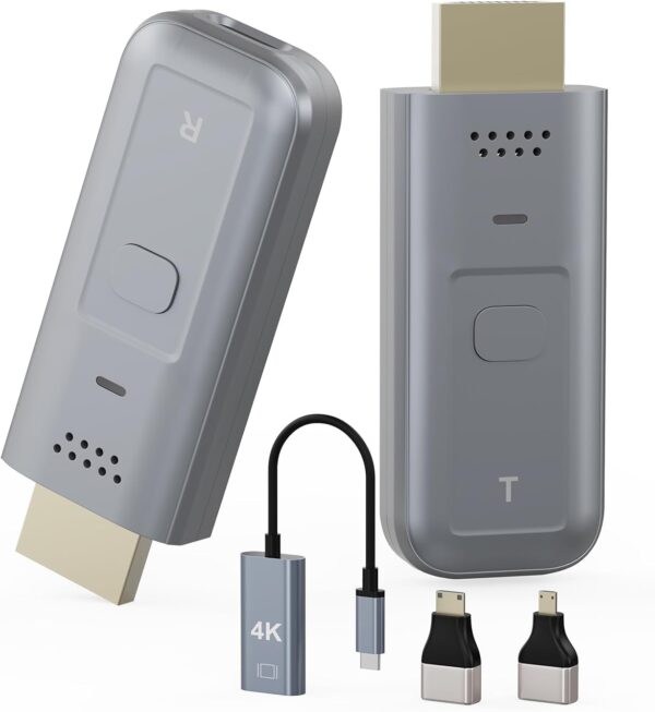 Wireless HDMI Transmitter and Receiver, 100ft/30m 4K Decode 1080P Output Wireles HDMII Extender Kit, Plug & Play
