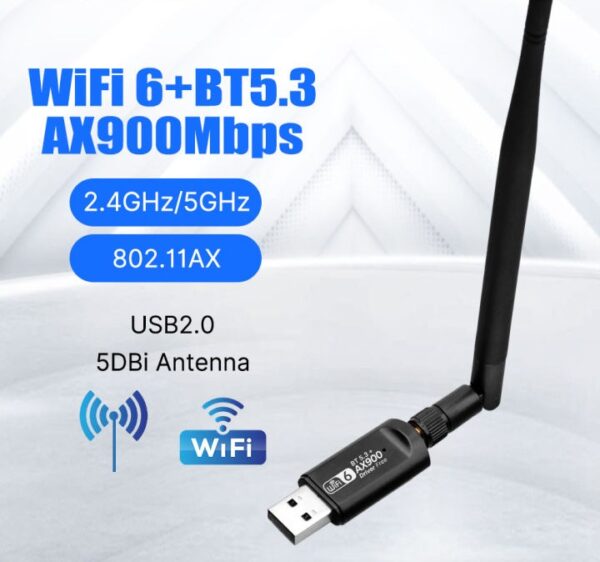 AX900 USB WI-FI & Bluetooth 2 in 1 Adapter USB Dongle for Desktop PC