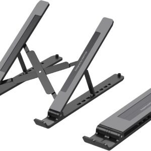 Portable Laptop Stand, OMOTON Laptop Stand for Desk Ergonomic 7-Levels Angles Adjustable Computer Stand, ABS Laptop Riser Holder Compatible with All Laptops and iPad(10-15.6")