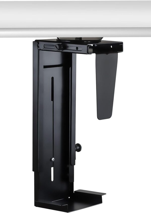 CPU Under Desk Mount Bracket - Computer Tower Wall and Under Counter Holder, 360 Degree Swivel Adjustable Height and Width Wall-Mountable - Image 5