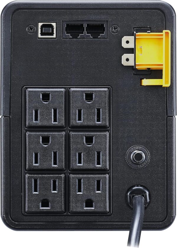 APC UPS 900VA Line Interactive Battery Backup, BVK900M2 Backup with AVR, 2 USB Charging Ports (Type C/Type A), Back-UPS Uninterruptible Power Supply Black - Image 4