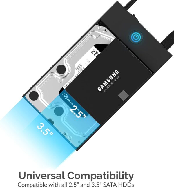 USB 3.0 Enclosure for 2.5” & 3.5” SATA HDD/SSD - External Hard Drive Case - Image 5