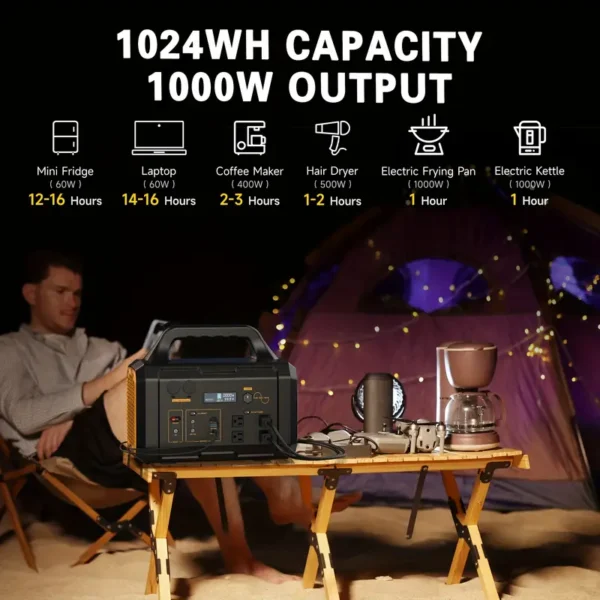 Solar Portable Power Bank 1000W With Lithium Battery Backup - Image 6