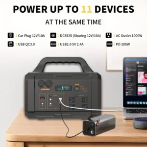 Solar Portable Power Bank 1000W With Lithium Battery Backup