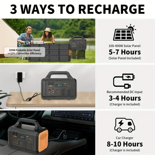 Solar Portable Power Bank 1000W With Lithium Battery Backup - Image 2