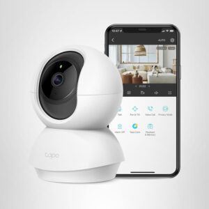 Tapo TP-Link 2K Pan Tilt Security Camera for Baby Monitor, Dog Camera w/Motion Detection, 2-Way Audio Siren, Night Vision, Cloud &SD Card Storage (Up to 256 GB), Works with Alexa & Google Home (C210)