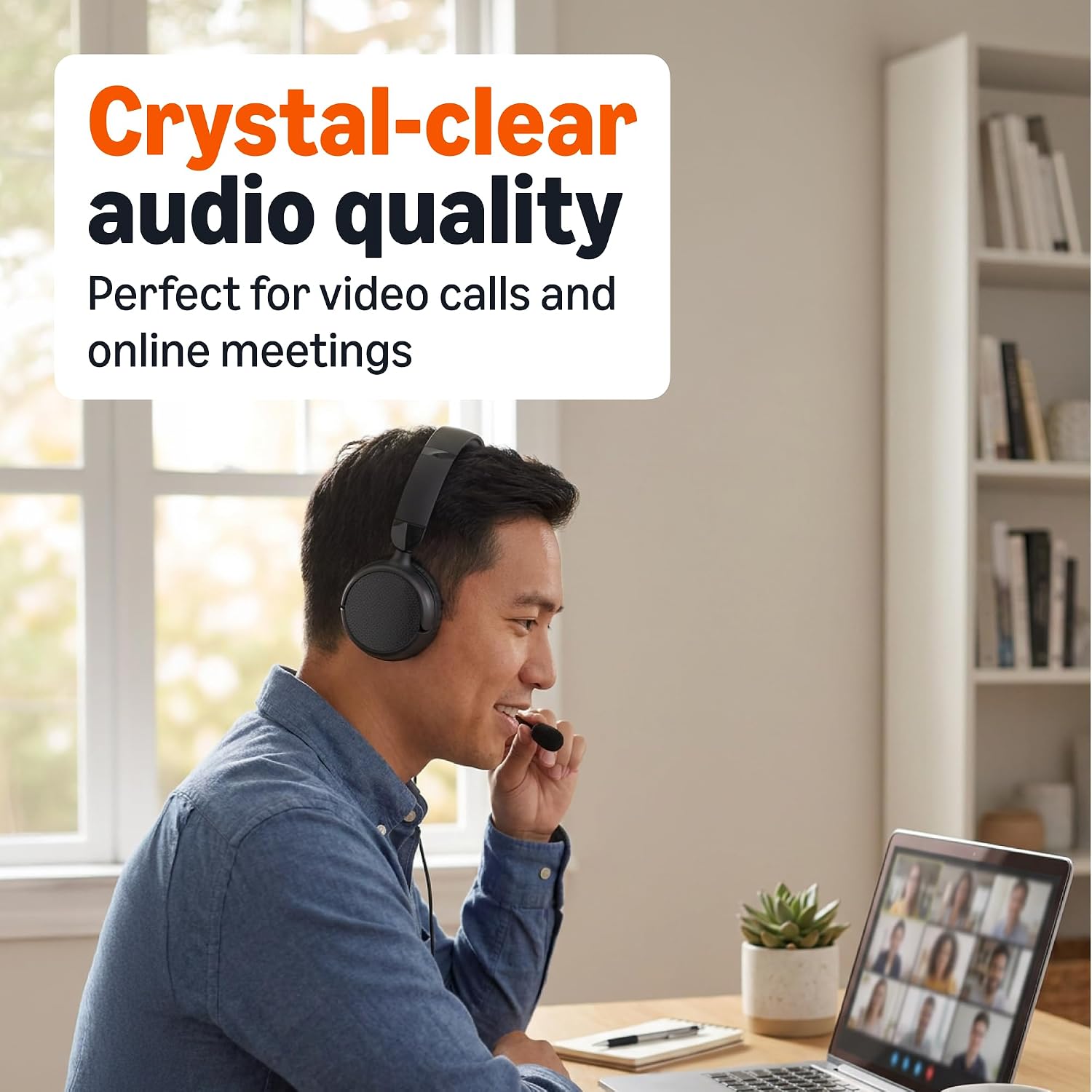 On Ear Wired Computer Headset with Adjustable Microphone, 3.5mm Port or in-Line Control with USB-A Port, Foldable, Clear Sound - Image 2